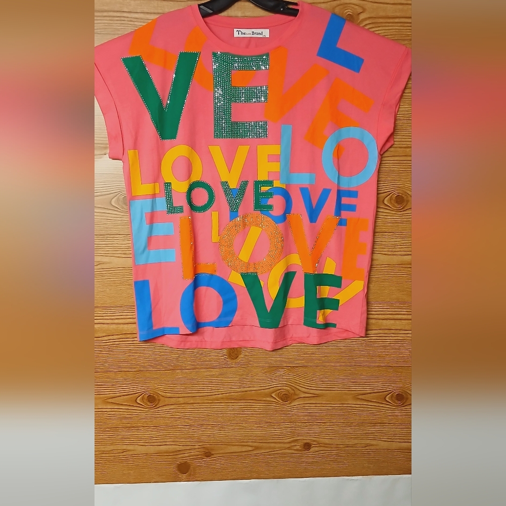 The Love Brand Ladies Colorful  Love T-Shirt Size  L/XL